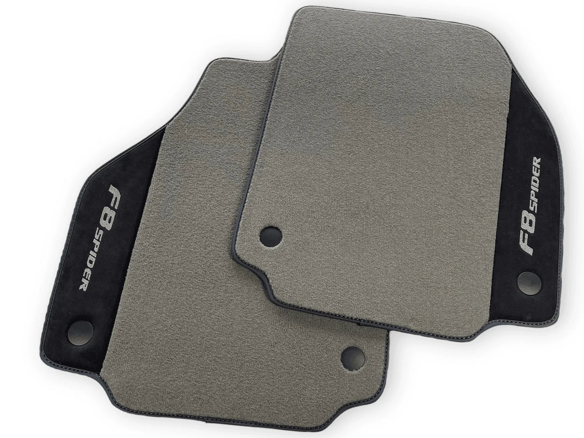 Gray Floor Mats For Ferrari F8 Spider 2019-2022 With Alcantara Leather - AutoWin