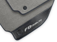 Gray Floor Mats For Ferrari F8 Tributo 2019-2022 With Carbon Leather - AutoWin