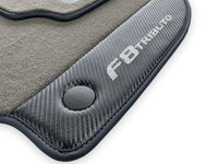 Gray Floor Mats For Ferrari F8 Tributo 2019-2022 With Carbon Leather - AutoWin
