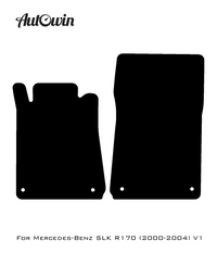 Gray Floor Mats For Mercedes-Benz SLK R170 (2000-2004) Black Trim - AutoWin