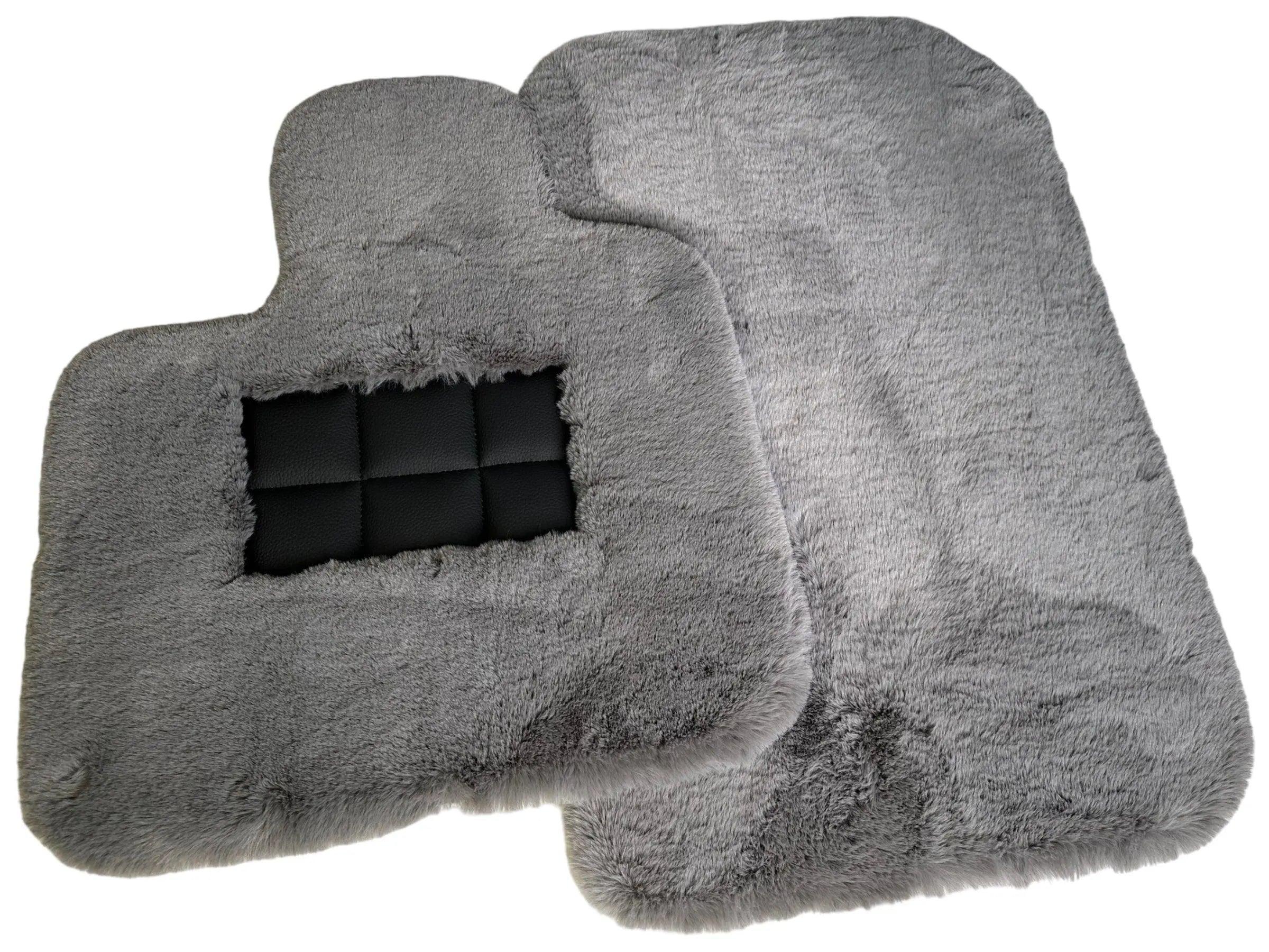 Gray Sheepskin Floor Mats For Bentley Bentayga Er56 Design Brand - AutoWin