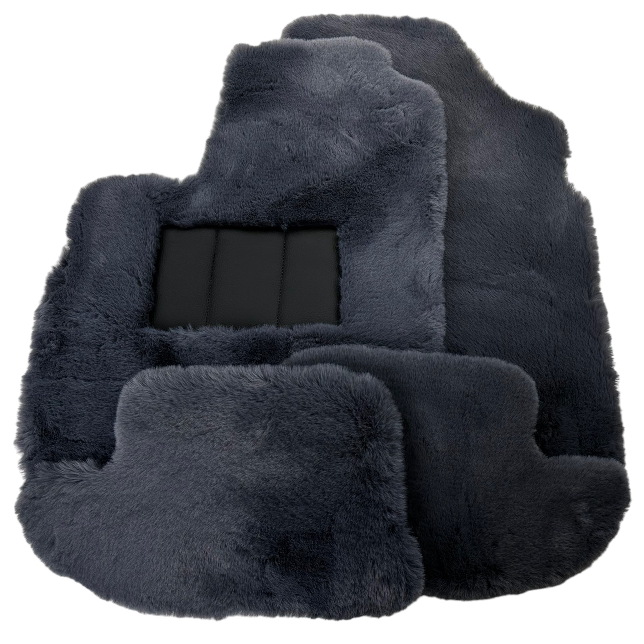Gray Sheepskin Floor Mats For Bentley Continental GTC (2018-2023) ER56 Design - AutoWin
