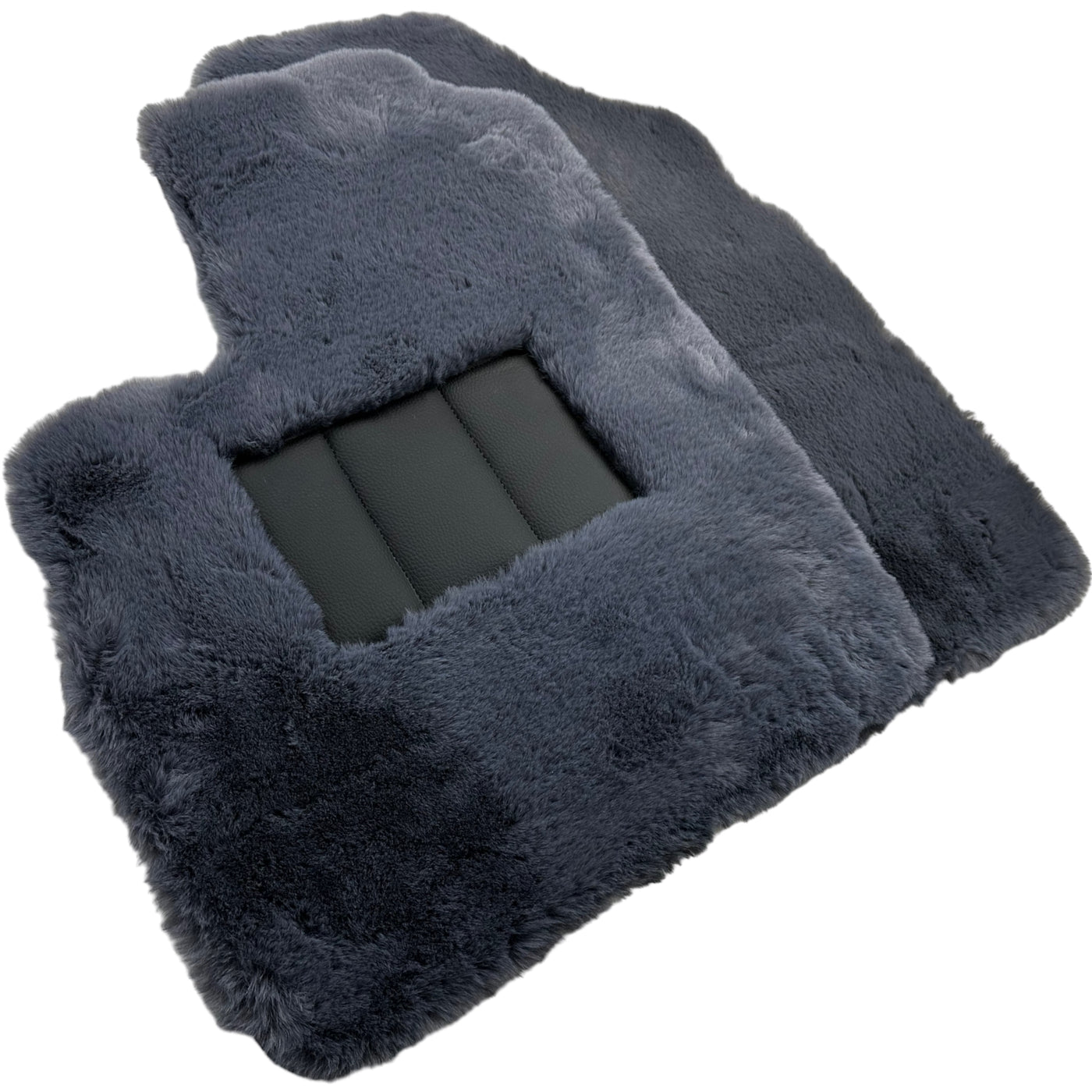 Gray Sheepskin Floor Mats For Bentley Continental GTC (2018-2023) ER56 Design - AutoWin