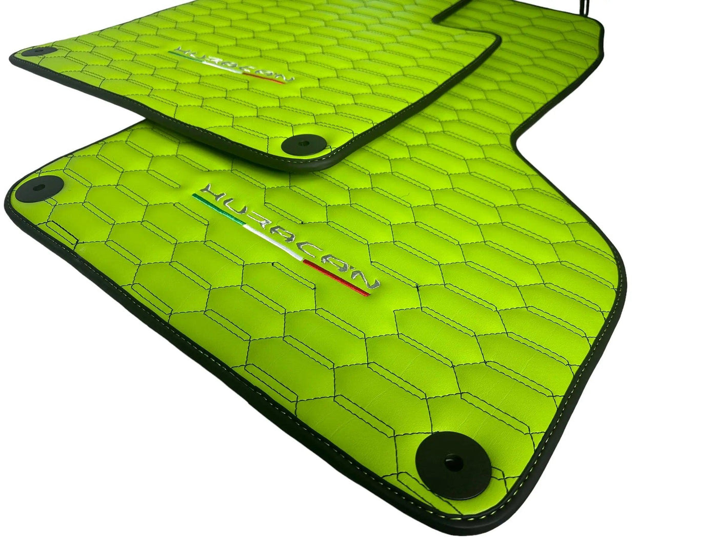 Green Leather Floor Mats for Lamborghini Huracan - AutoWin