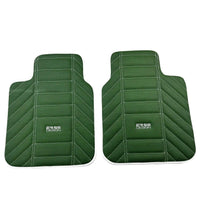 Green Leather Floor Mats For Rolls Royce Black Badge Phantom Drophead Coupe 2007–2016 - AutoWin