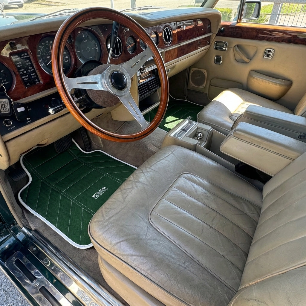 Green Leather Floor Mats For Rolls Royce Black Badge Wraith (2013-2023)