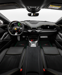 Black Floor Mats for Ferrari Purosangue with Green Trim | Italian Edition