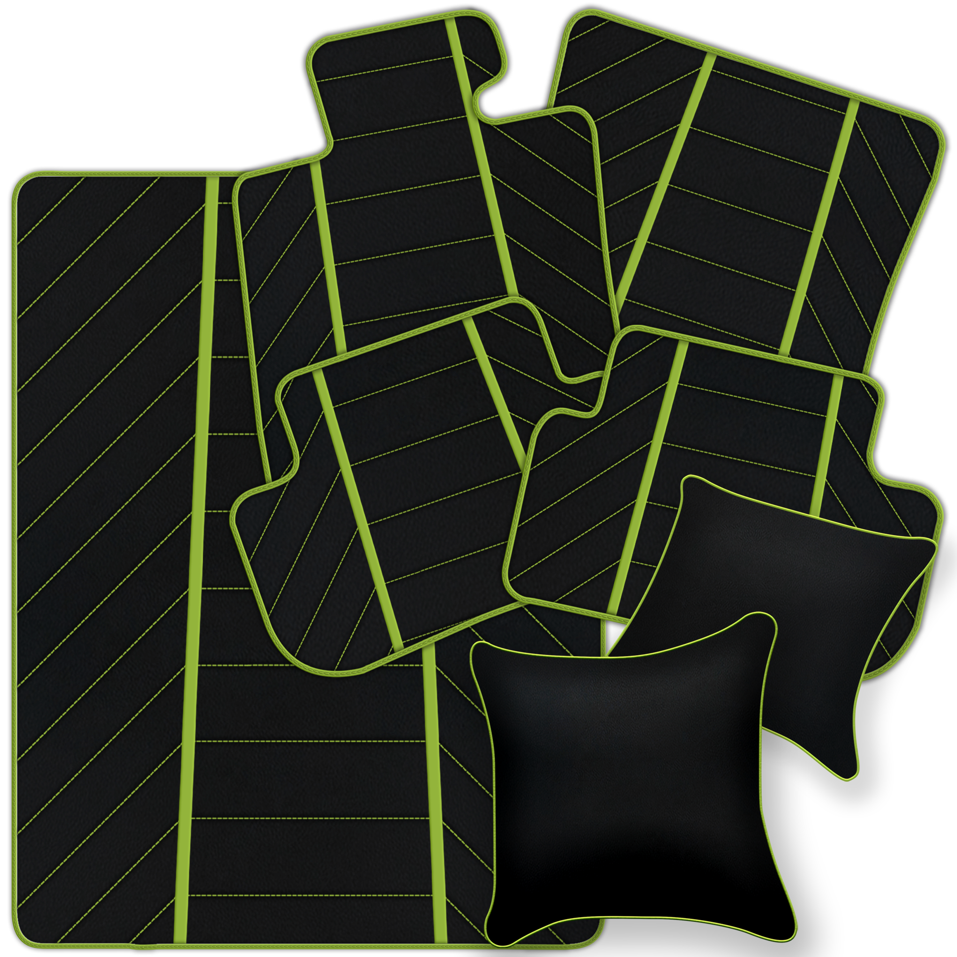 Premium Black Leather Floor Mats for Ferrari California | Full Set