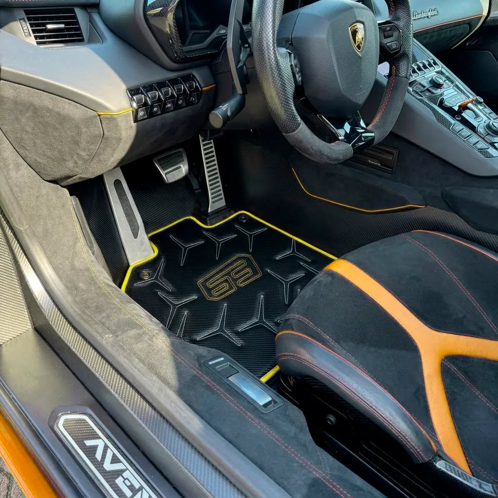 Interior look of floor mats for Lamborghini Aventador SVJ 63 Edition | Various Trim Colors