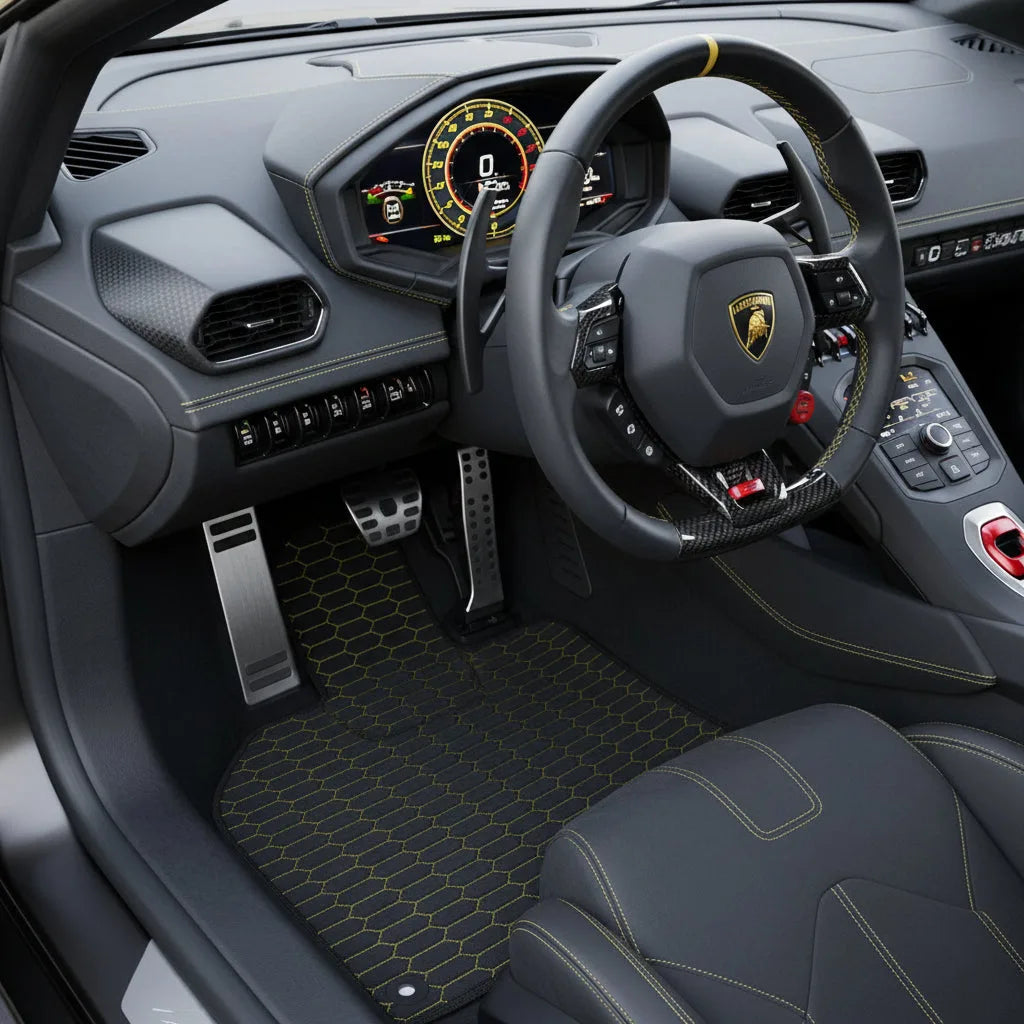 Interior look of floor mats for Lamborghini Huracan Perfomante (2017-2019)