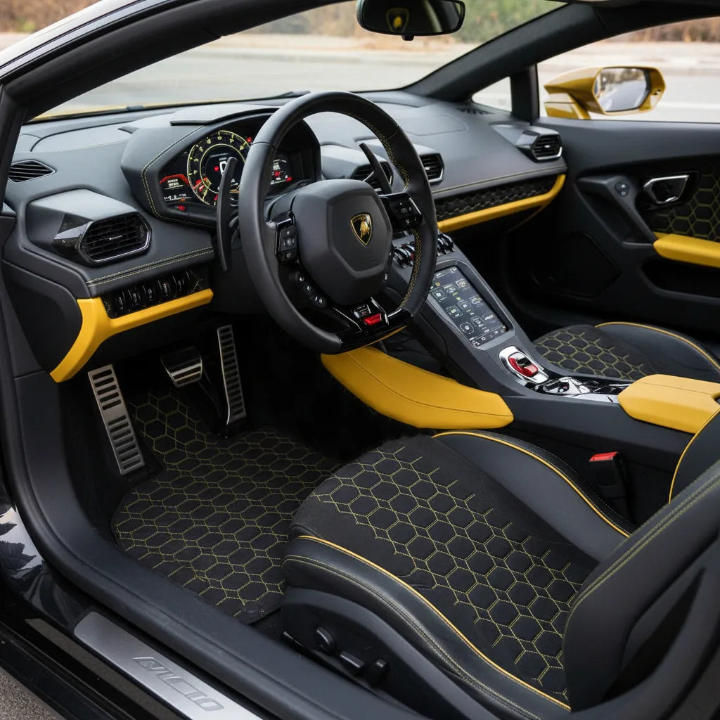 Interior look of floor mats for Lamborghini Huracan Tecnica (2022-2024)