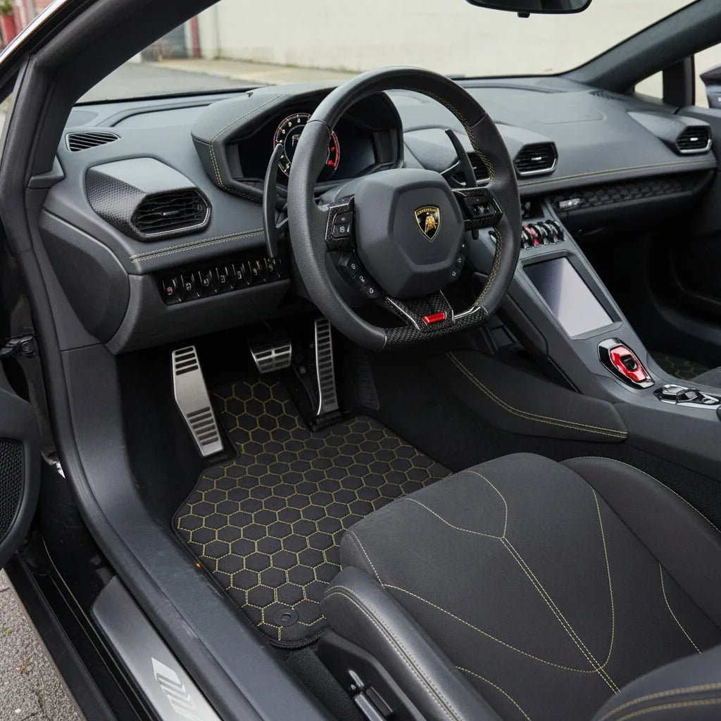 Interior look of floor mats for Lamborghini Huracan Tecnica (2022-2024)