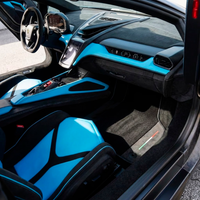 Customizable Black Floor Mats for Lamborghini Aventador S with Alcantara Leather