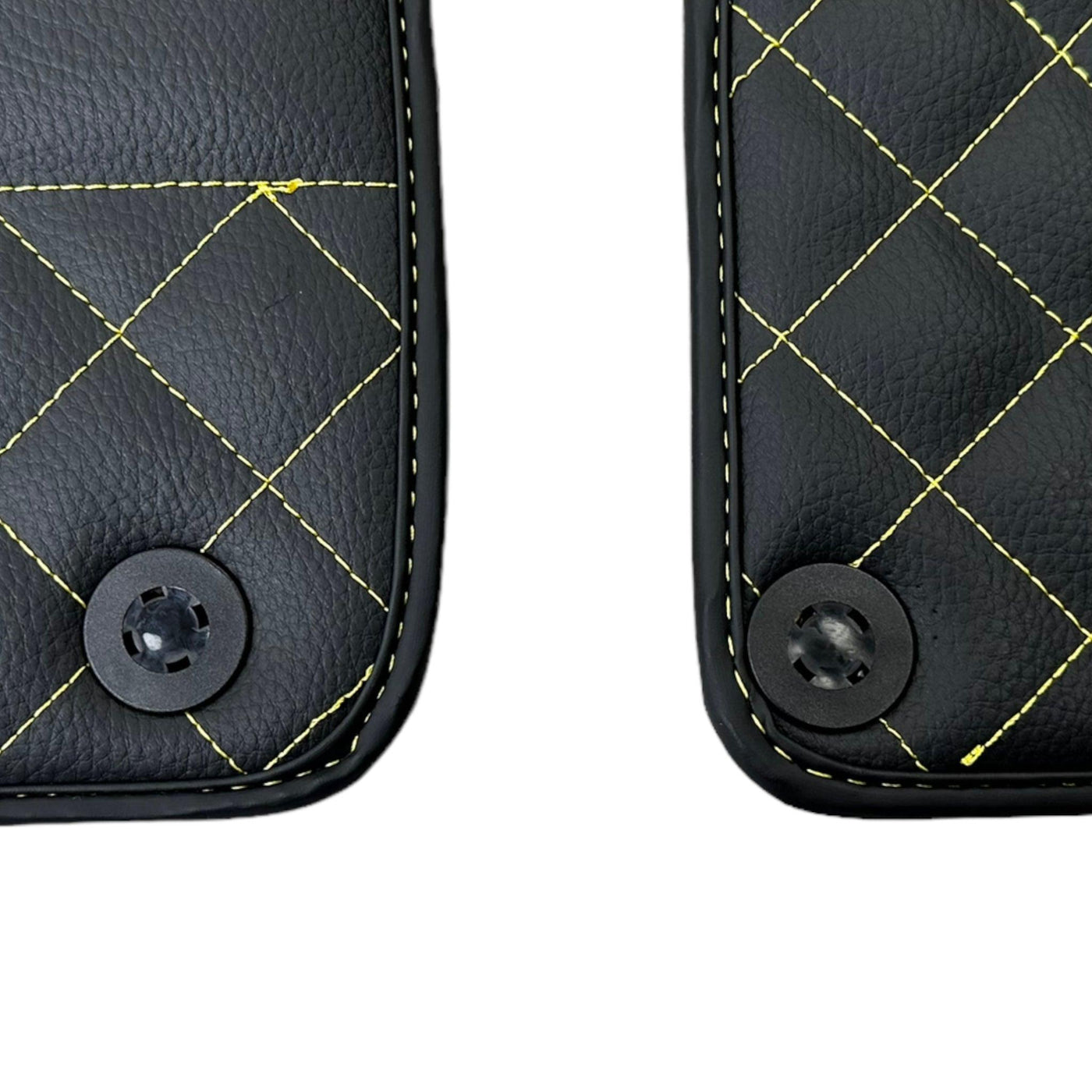 Leather Black Floor Mats for Lamborghini Gallardo Yellow Sewing | ER56 Design - AutoWin