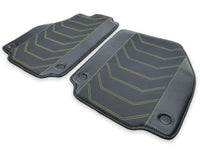 Leather Floor Mats For Ferrari 458 GT2 2012-2015 Black With Yellow Sewing