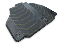 Leather Floor Mats For Ferrari 458 GT2 2012-2015 Black With Yellow Sewing