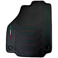 Leather Floor Mats For Ferrari 458 GT2 2012-2015 With Carbon Fiber | Italian Edition