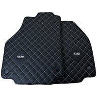 Leather Floor Mats for Ferrari 458 GT2 with White Sewing ER56 Design - AutoWin