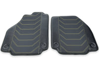 Leather Floor Mats For Ferrari 458 Italia 2009-2015 Black With Yellow Sewing - AutoWin