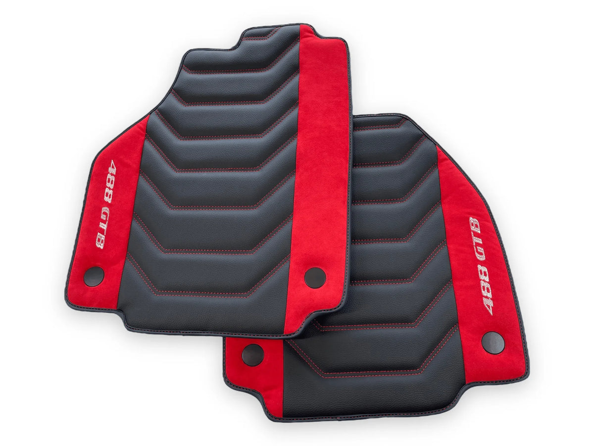 Leather Floor Mats For Ferrari 488 GTB 2015-2022 - AutoWin