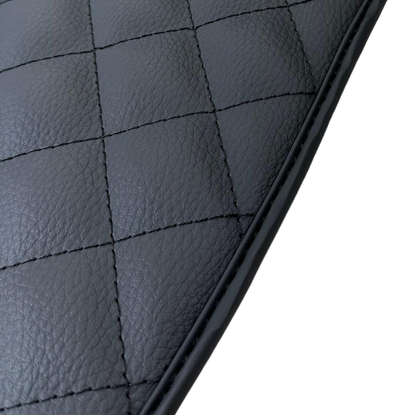 Leather Floor Mats for Ferrari California T (2015-2018) Black Sewing ER56 Design - AutoWin