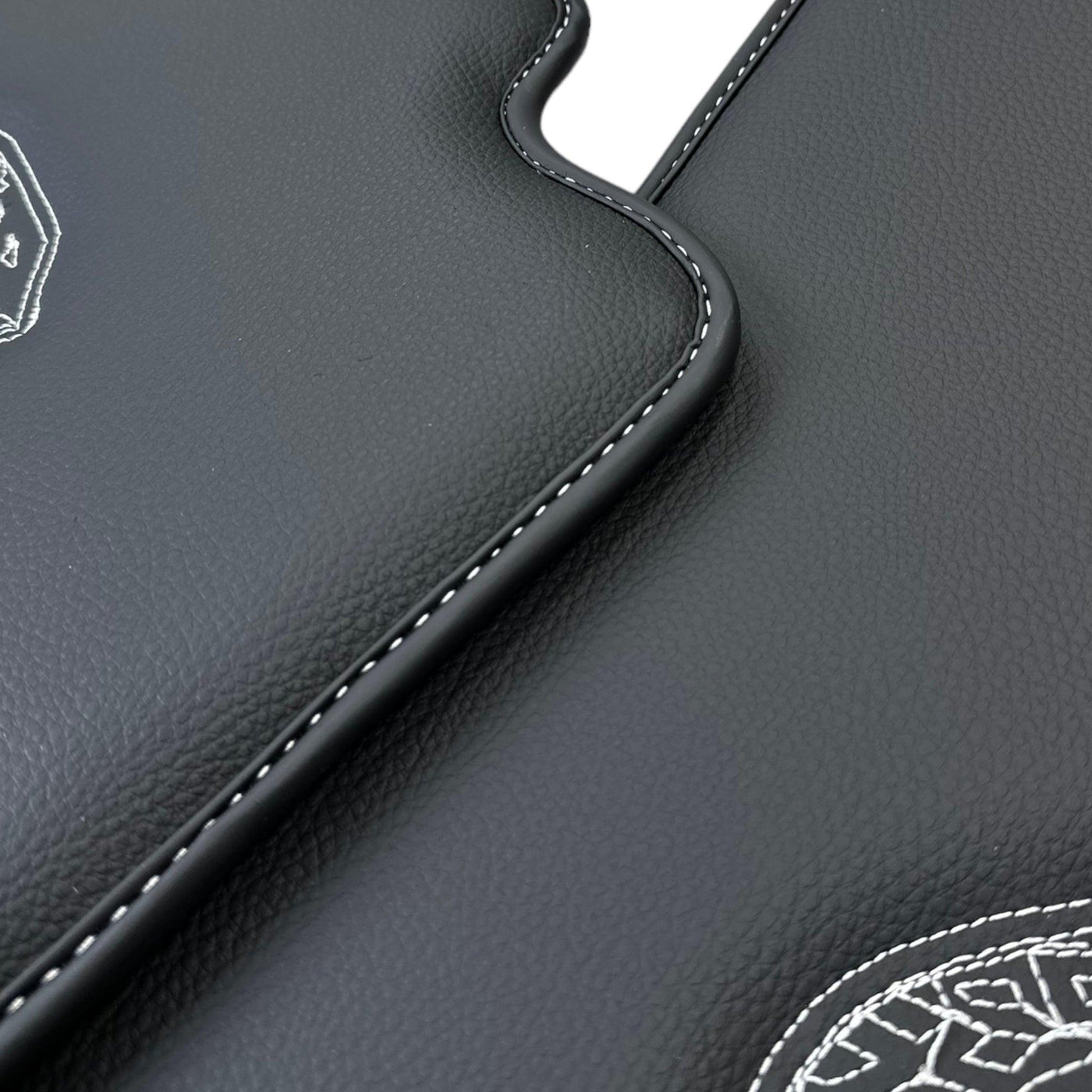 Leather Floor Mats for Ford Mustang GT350 Shelby (2015-2021) with Cobra Sewing - AutoWin