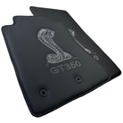 Leather Floor Mats for Ford Mustang GT350 Shelby (2015-2021) with Cobra Sewing - AutoWin