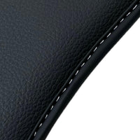 Leather Floor Mats for Ford Mustang GT350 Shelby (2015-2021) with Cobra Sewing - AutoWin