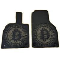 Leather Floor Mats for Lamborghini Aventador with Bitcoin Sewing - AutoWin