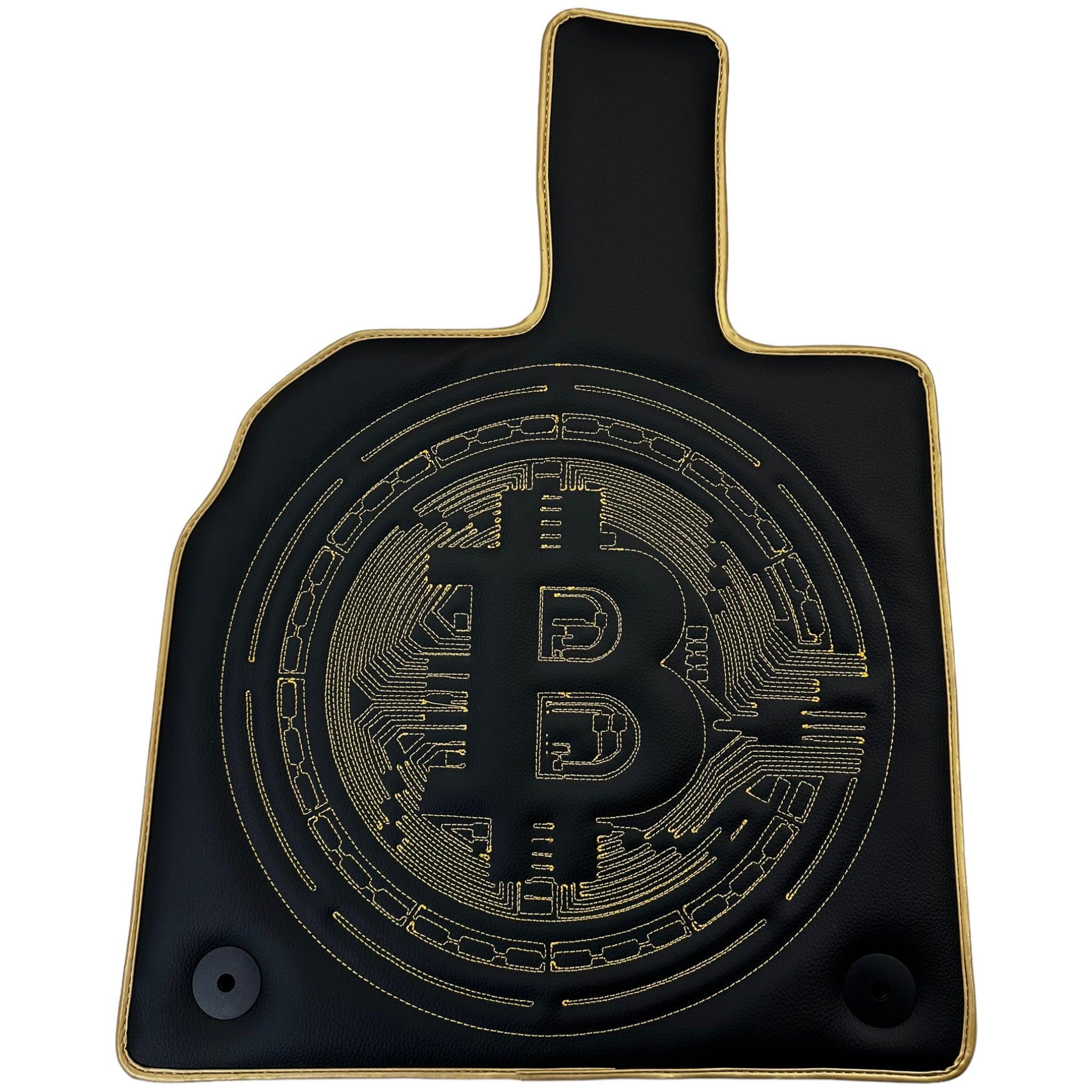 Leather Floor Mats for Lamborghini Aventador with Bitcoin Sewing - AutoWin
