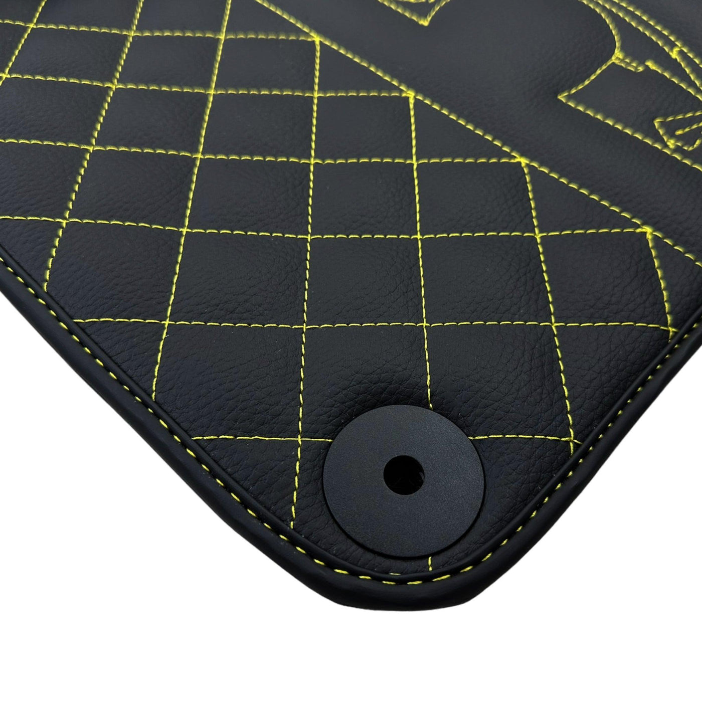 Leather Floor Mats for Lamborghini Huracan Yellow Sewing | ER56 Design - AutoWin