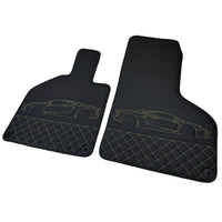 Leather Floor Mats for Lamborghini Huracan Yellow Sewing | ER56 Design - AutoWin