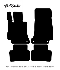 Leather Floor Mats For Mercedes Benz E-Class W213 Sedan (2016-2020) ER56 Design - AutoWin