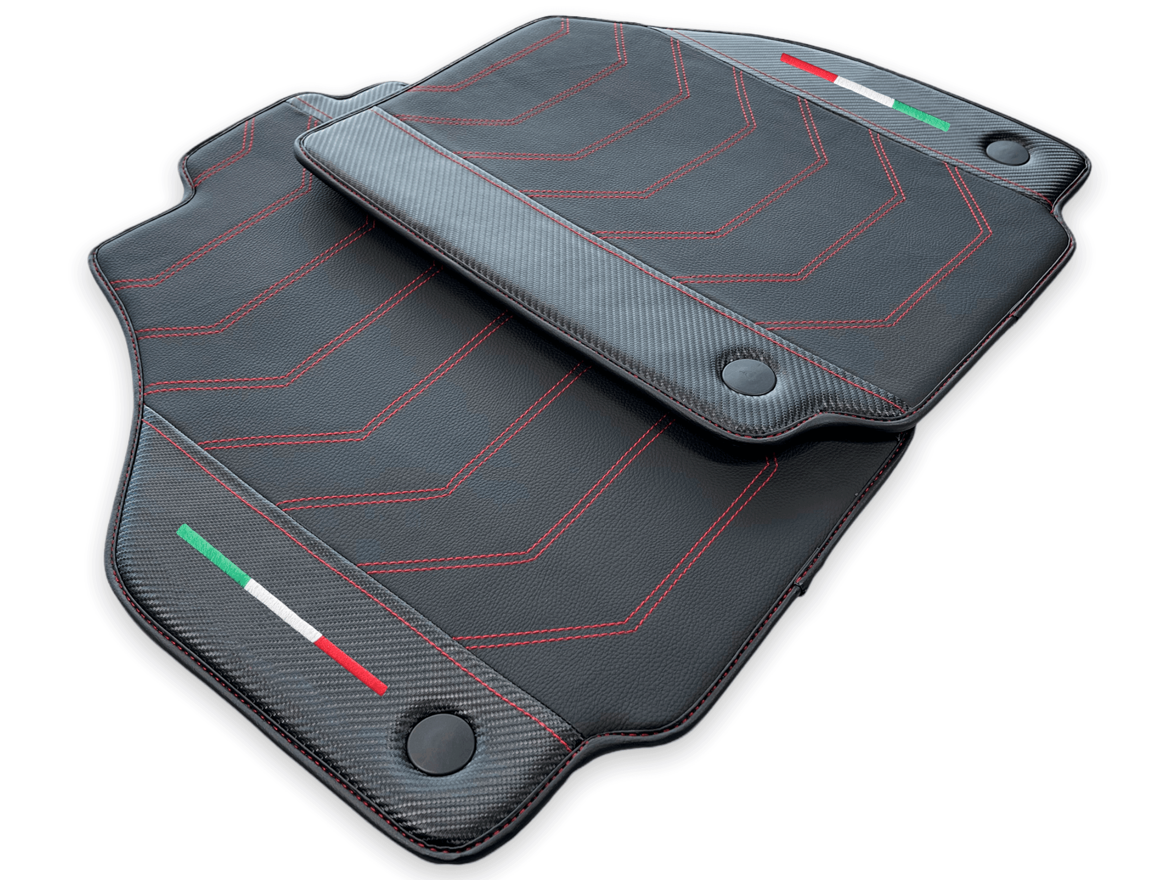 Floor Mats For Ferrari 458 Speciale With Carbon Fiber Leather 2012-2015 - AutoWin
