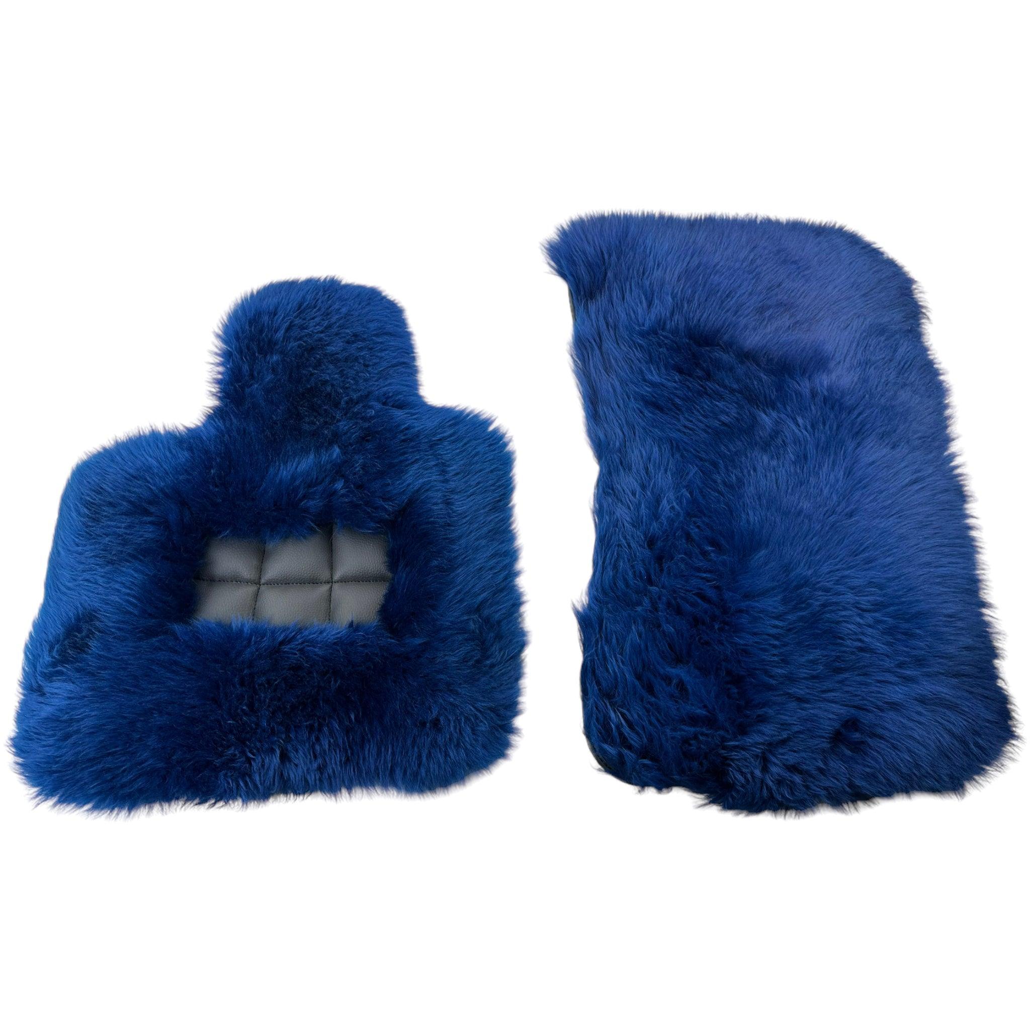 Navy Blue Sheepskin Floor Mats for Rolls Royce Cullinan RR31 (2018-2023) | ER56 Design - AutoWin