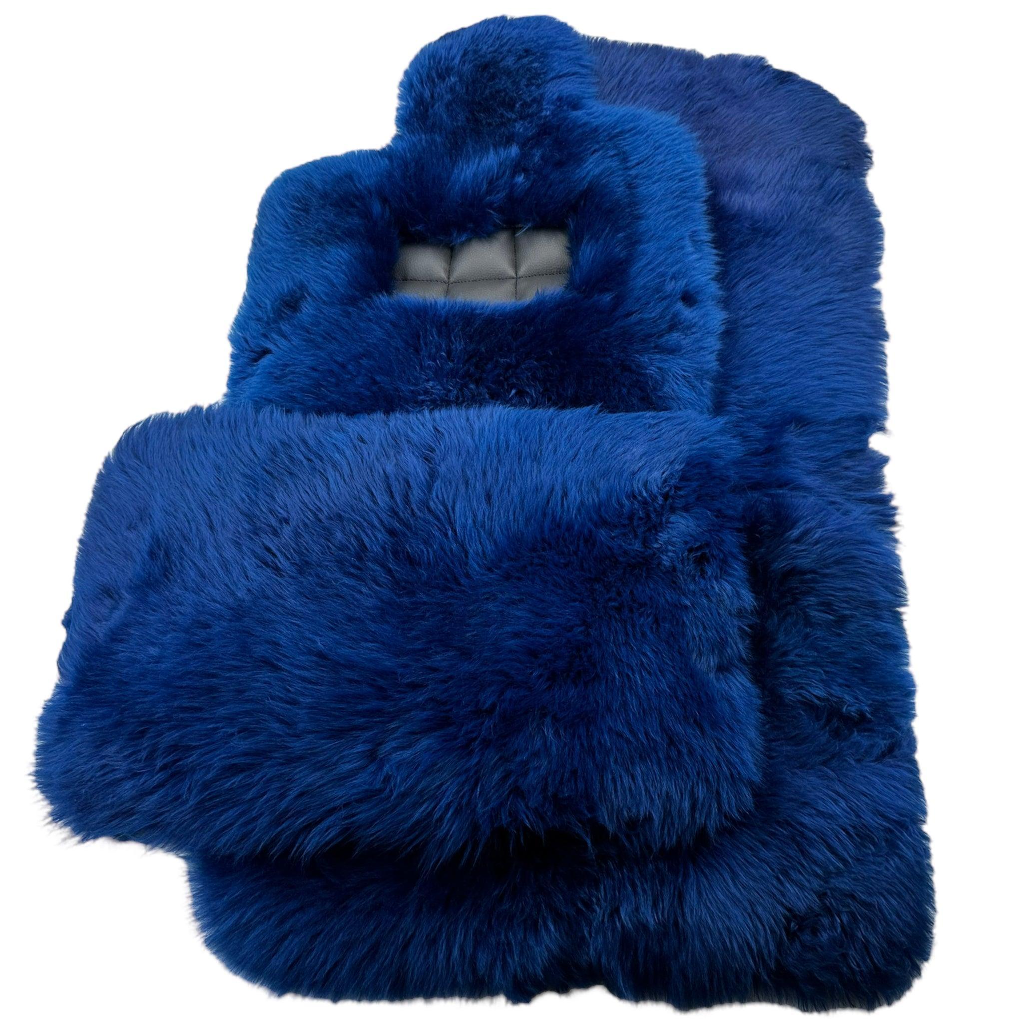 Navy Blue Sheepskin Floor Mats for Rolls Royce Cullinan RR31 (2018-2023) | ER56 Design - AutoWin