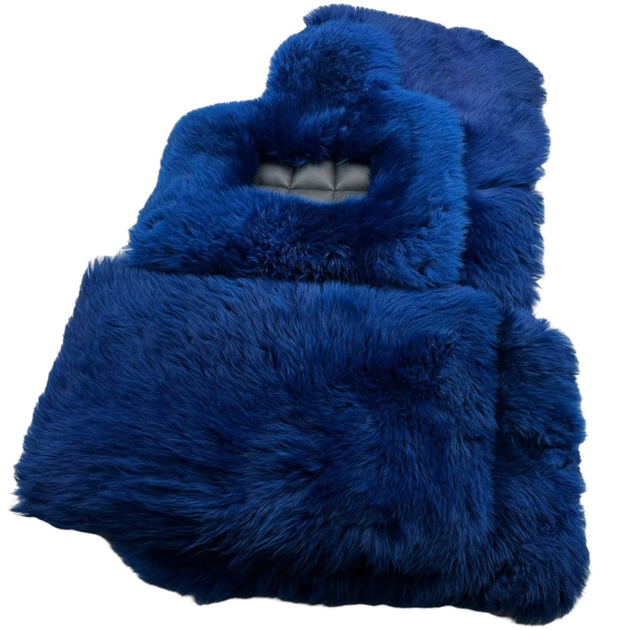 Navy Blue Sheepskin Floor Mats for Rolls Royce Phantom VIII (2017-2024) | ER56 Design - AutoWin