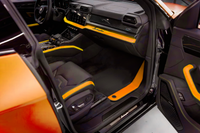 Customizable Black Floor Mats For Lamborghini Urus With Orange Alcantara Leather