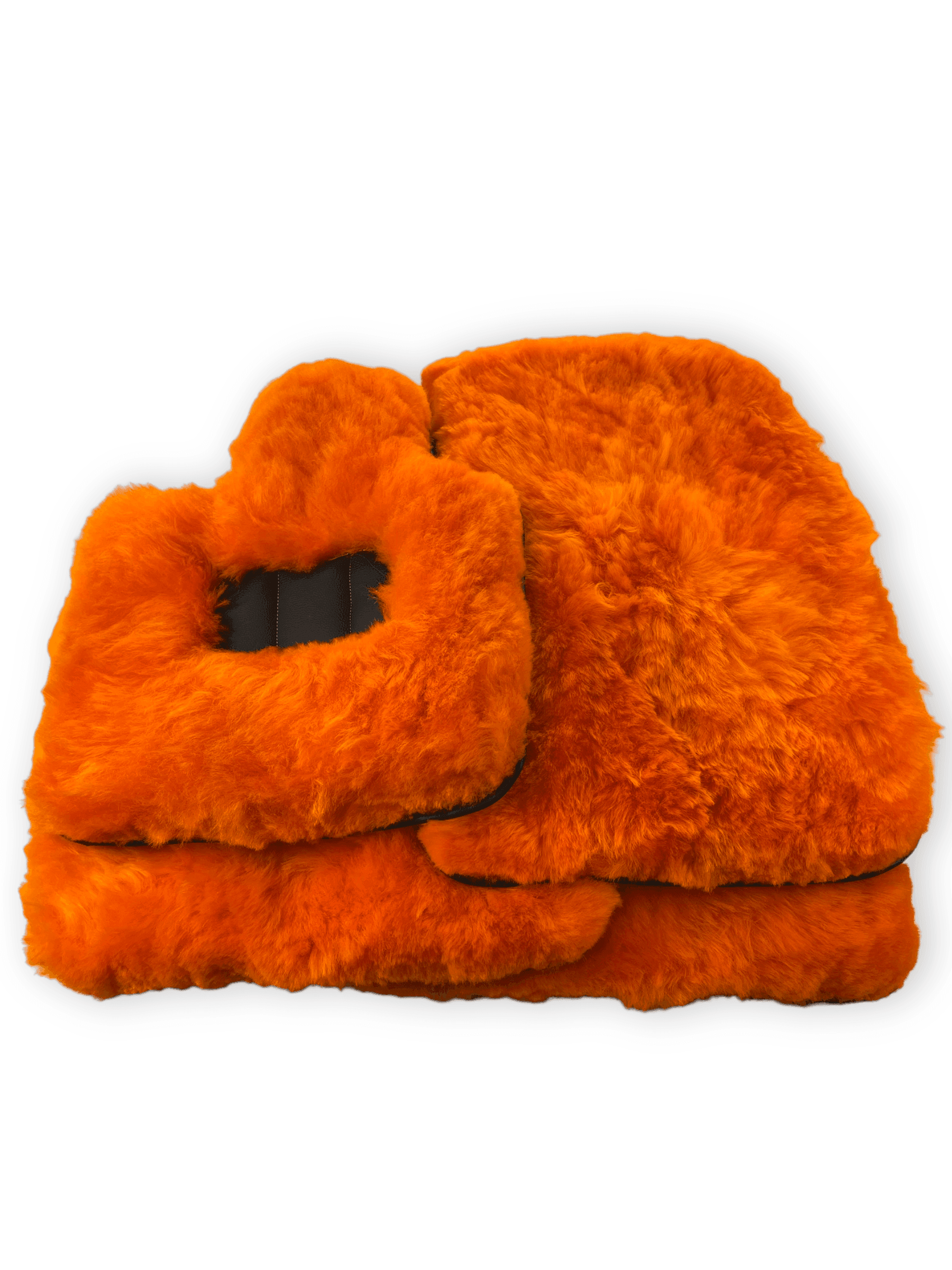 Orange Sheepskin Floor Mats For Rolls Royce Spectre (2023-2024) Er56 Design Brand - AutoWin