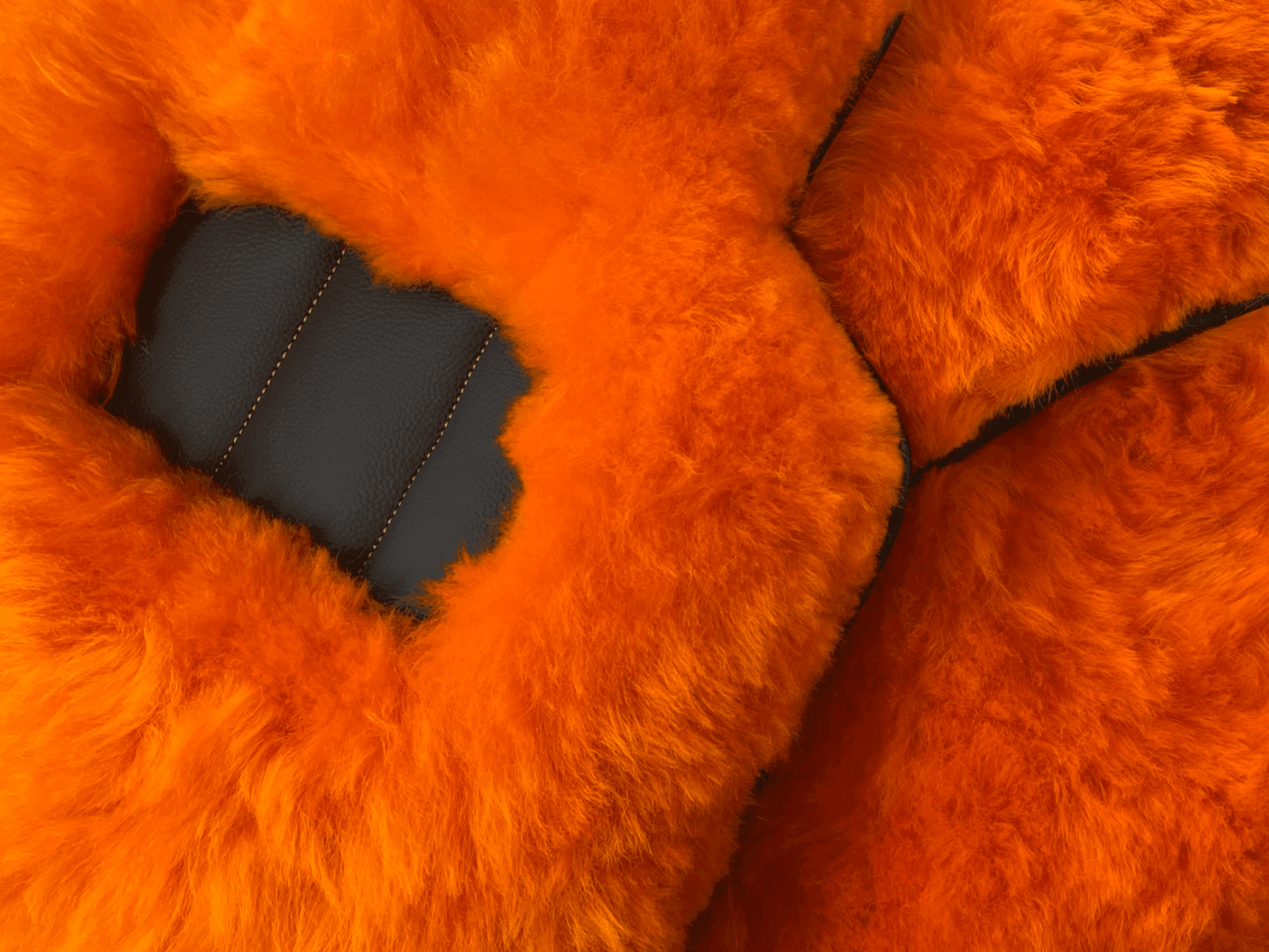 Orange Sheepskin Floor Mats For Rolls Royce Spectre (2023-2024) Er56 Design Brand - AutoWin