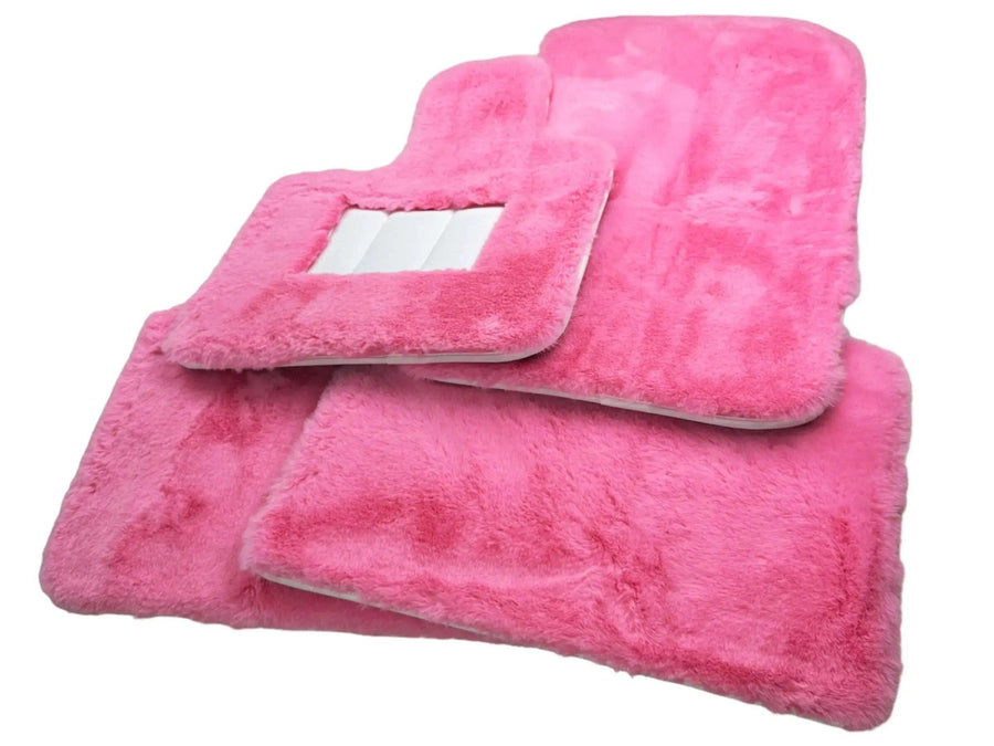 Pink Sheepskin Floor Mats For Bentley Bentayga Er56 Design Brand - AutoWin