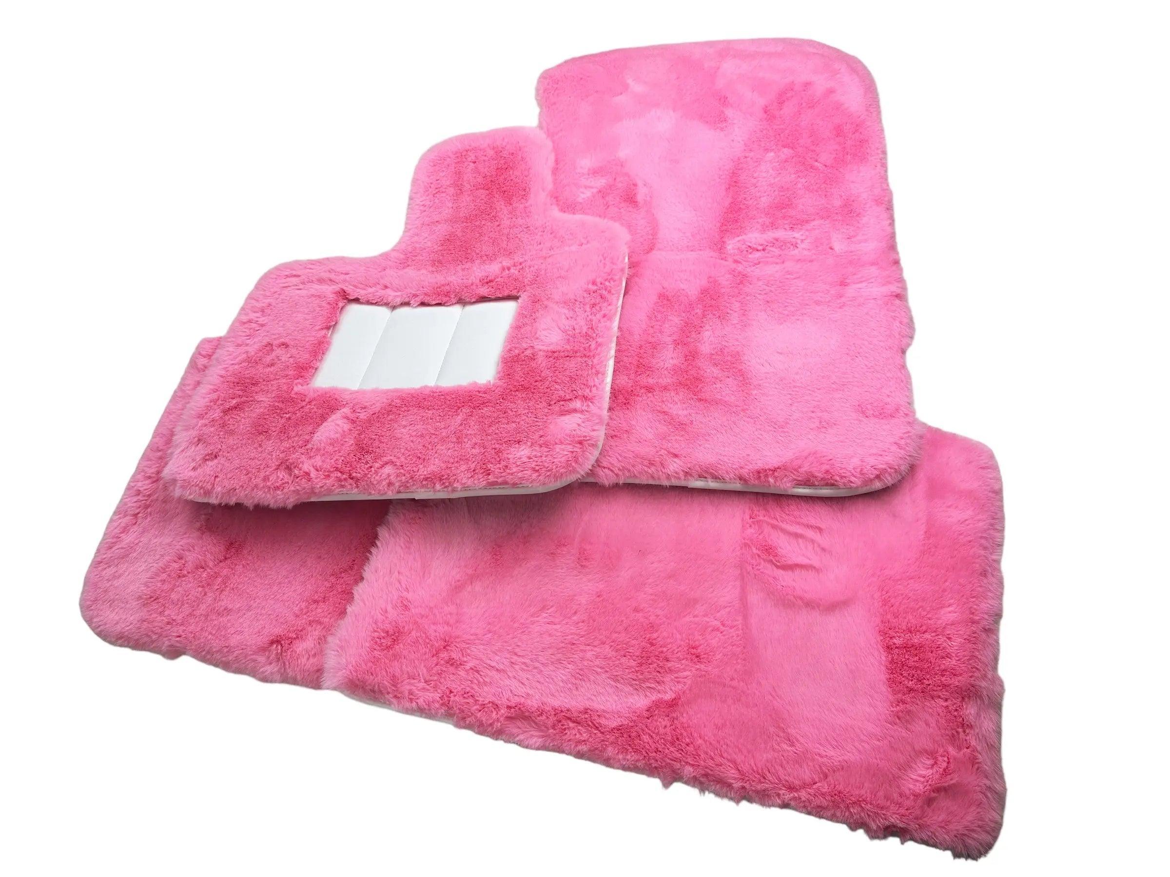 Pink Sheepskin Floor Mats For Rolls Royce Phantom 2003–2016 Er56 Design Brand - AutoWin