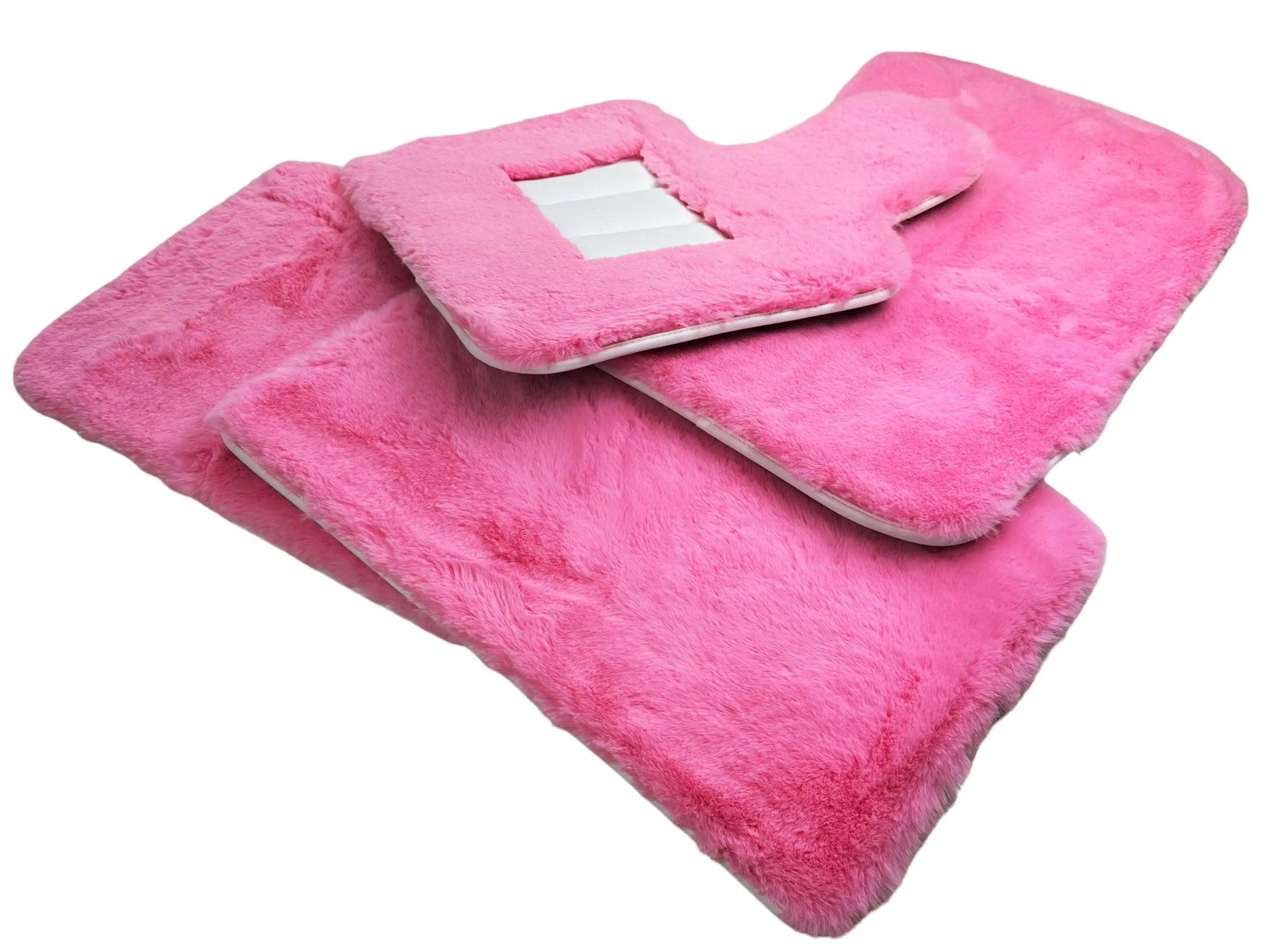Pink Sheepskin Floor Mats For Rolls Royce Phantom 2003–2016 Er56 Design Brand - AutoWin