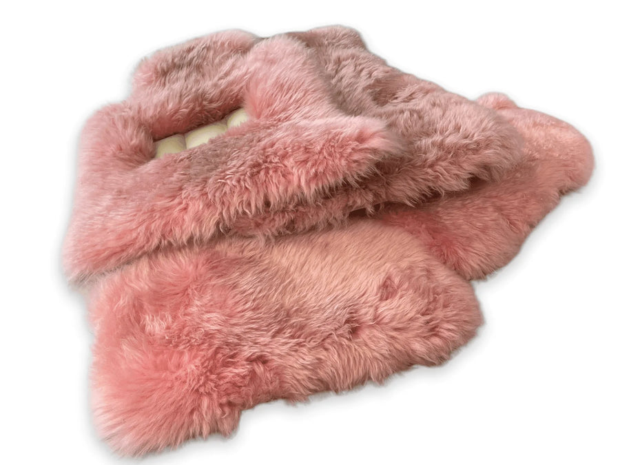 Pink Sheepskin Floor Mats for Rolls Royce Phantom VIII (2017-2024) ER56 Design Brand - AutoWin