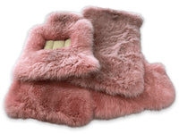 Pink Sheepskin Floor Mats for Rolls Royce Phantom VIII (2017-2024) ER56 Design Brand - AutoWin