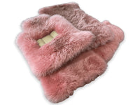 Pink Sheepskin Floor Mats for Rolls Royce Phantom VIII (2017-2024) ER56 Design Brand - AutoWin