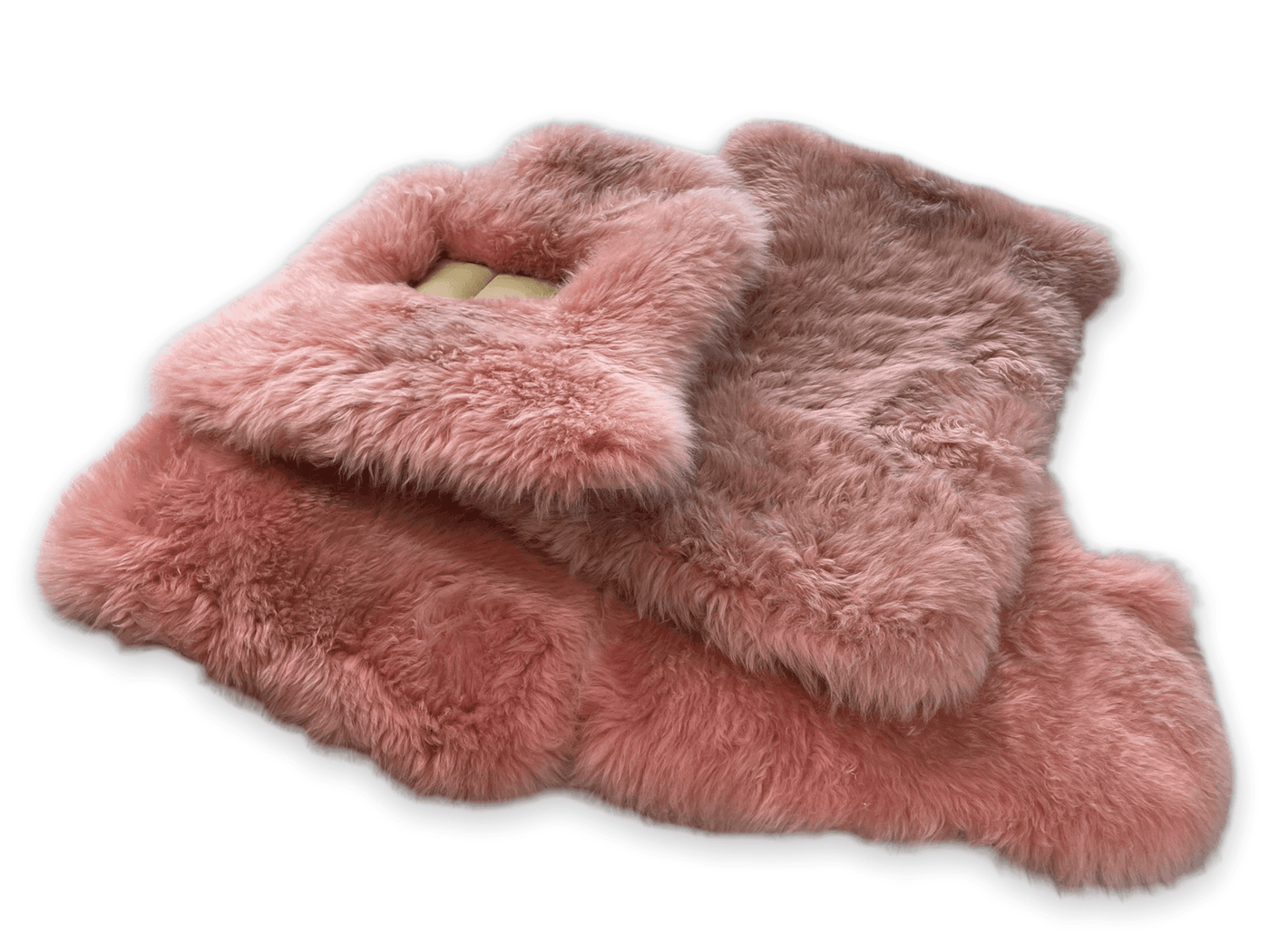 Pink Sheepskin Floor Mats For Rolls Royce Spectre (2023-2024) Design Brand - AutoWin