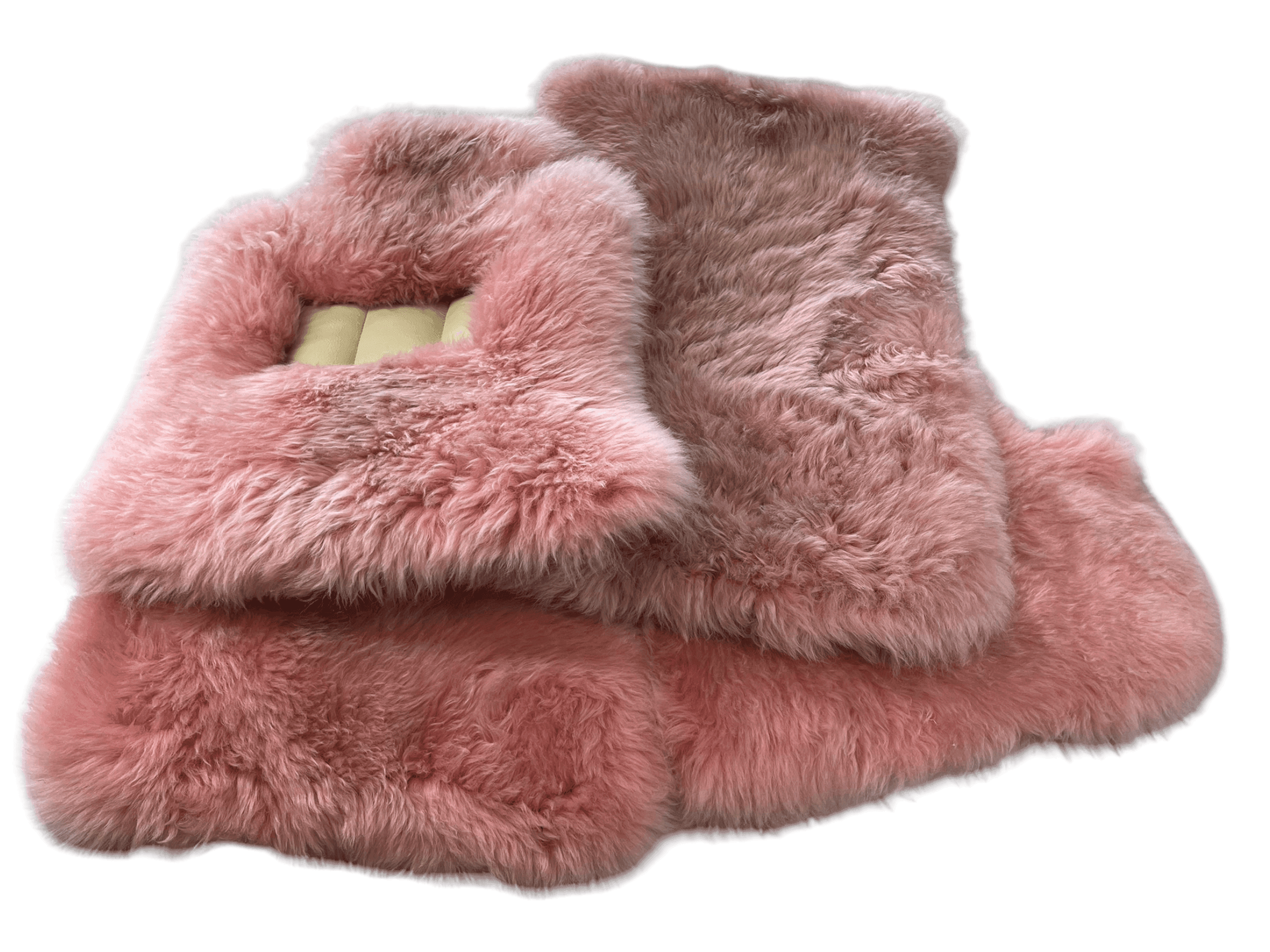 Pink Sheepskin Floor Mats For Rolls Royce Spectre (2023-2024) Design Brand - AutoWin