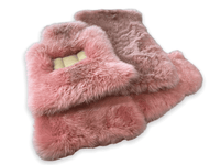 Pink Sheepskin Floor Mats For Rolls Royce Spectre (2023-2024) Design Brand - AutoWin