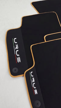 Black Floor Mats For Lamborghini Urus With Alcantara Leather